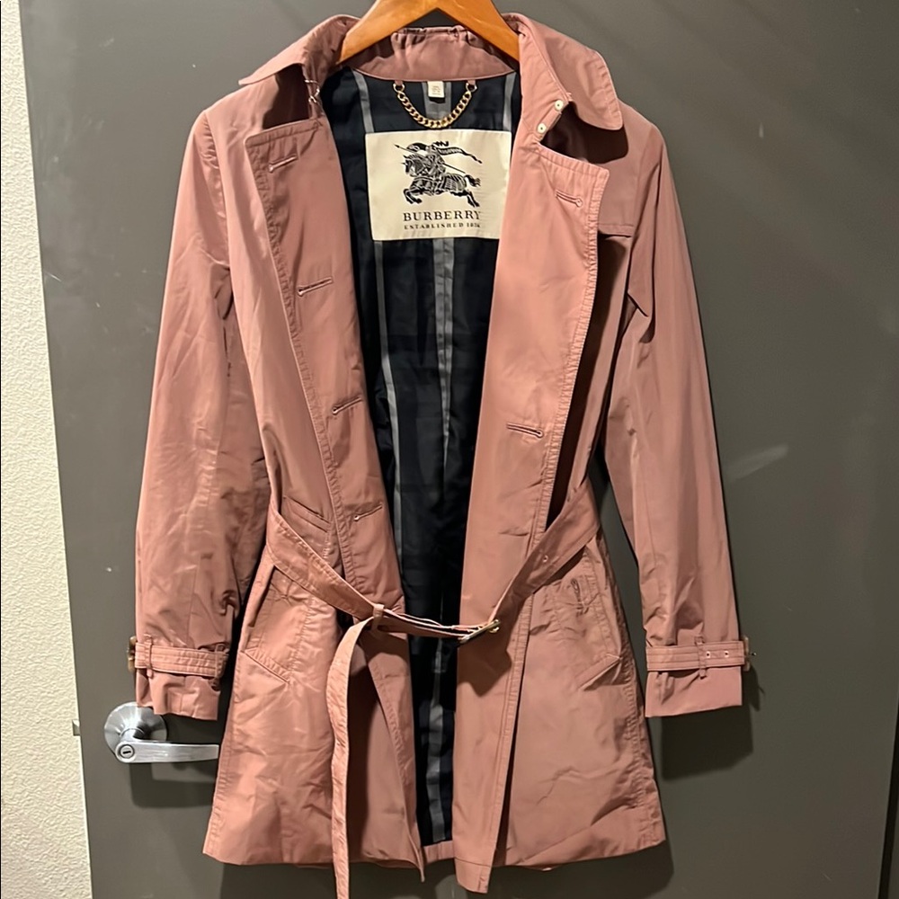 Burberry Pink Trench Coat Classic Design